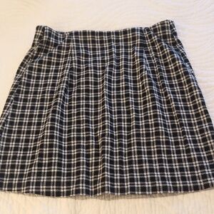 Plaid Black and White Women's Skirt